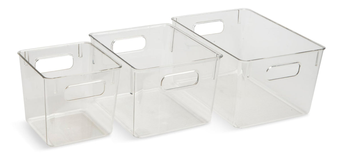 Dial Multi-Size Clear Storage Bin Set, 3-pc