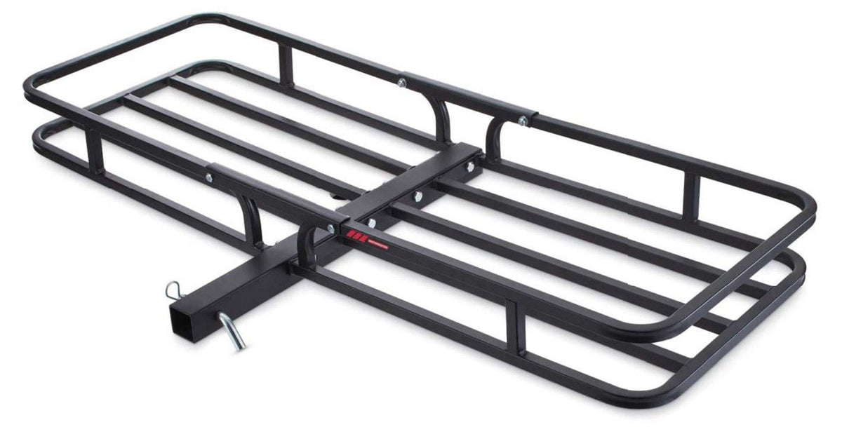 MotoMaster Steel Hitch Basket Cargo Carrier, 500-lb Capacity, Black