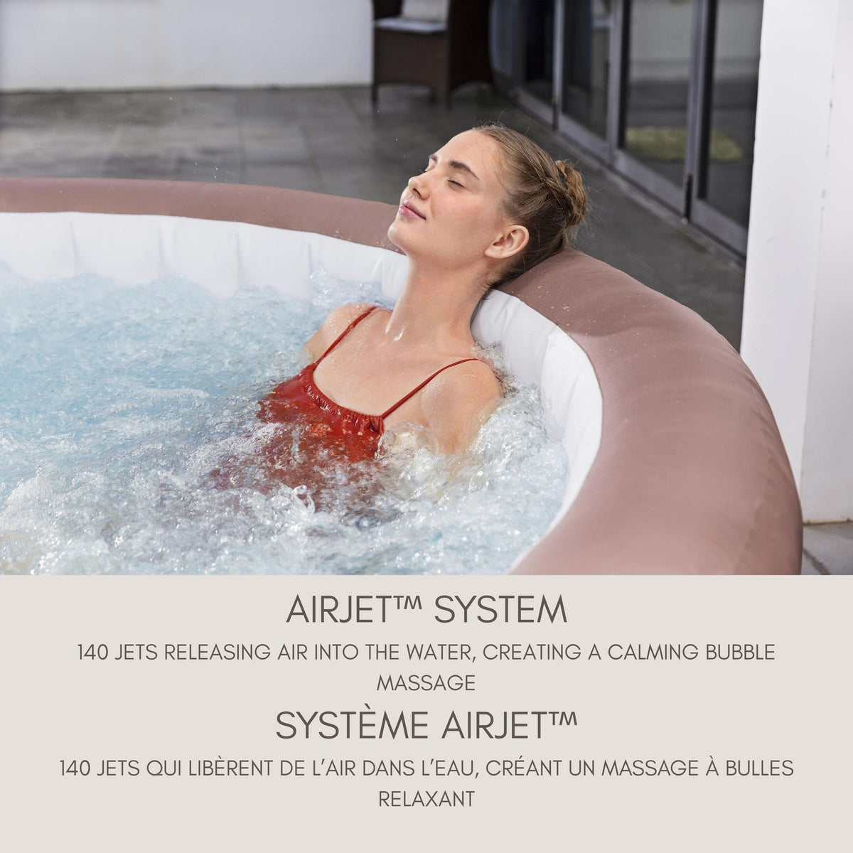 Salu Spa Hawaii Smart AirJet 6-Person Terracotta Round Spa, 77-in x 28-in