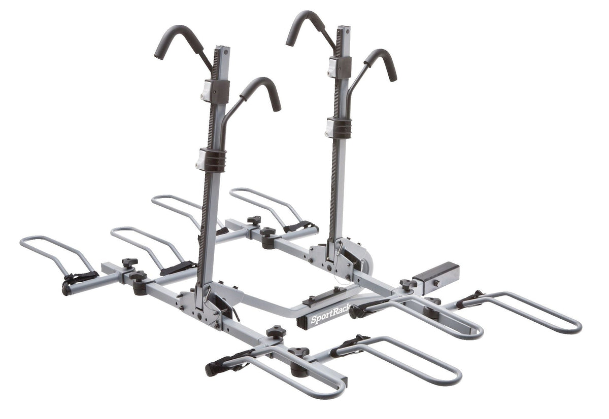 SportRack SR2902LR Crest Deluxe 4-Bike Lock & Tilt Platform Hitch Mount Bike Rack, Fits 2-in Receiver, Granite Grey