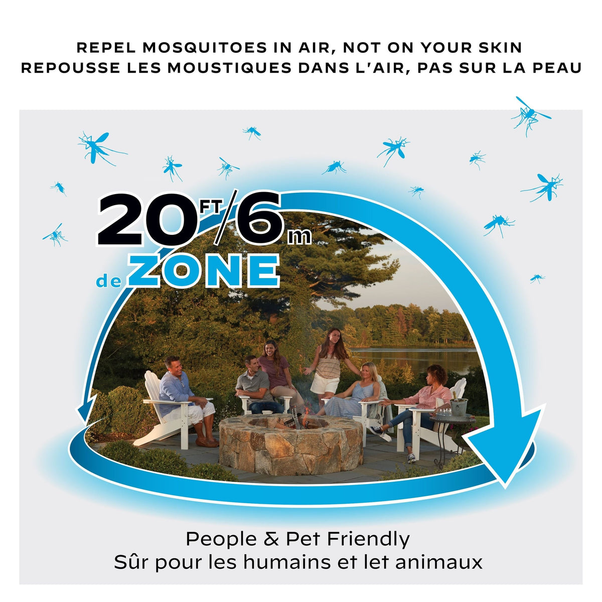 Thermacell E-ZoneGuard Patio Rechargeable Mosquito Repeller with 12-Hr Refill and 5.5-Hr Battery, Royal Blue