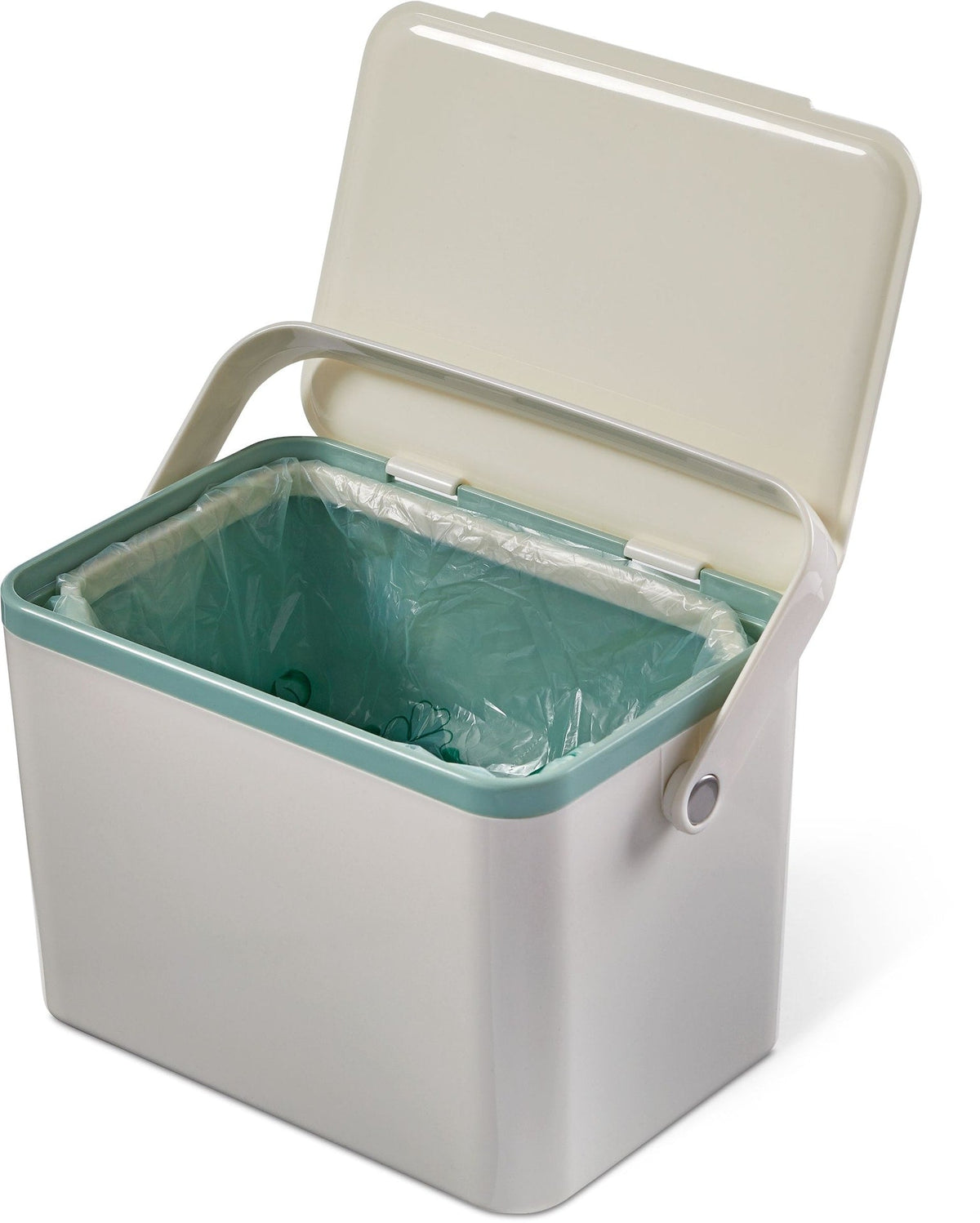 type A Plastic Rectangular Compost Bin, White, 4-L
