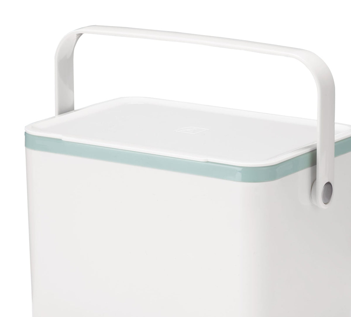 type A Plastic Rectangular Compost Bin, White, 4-L
