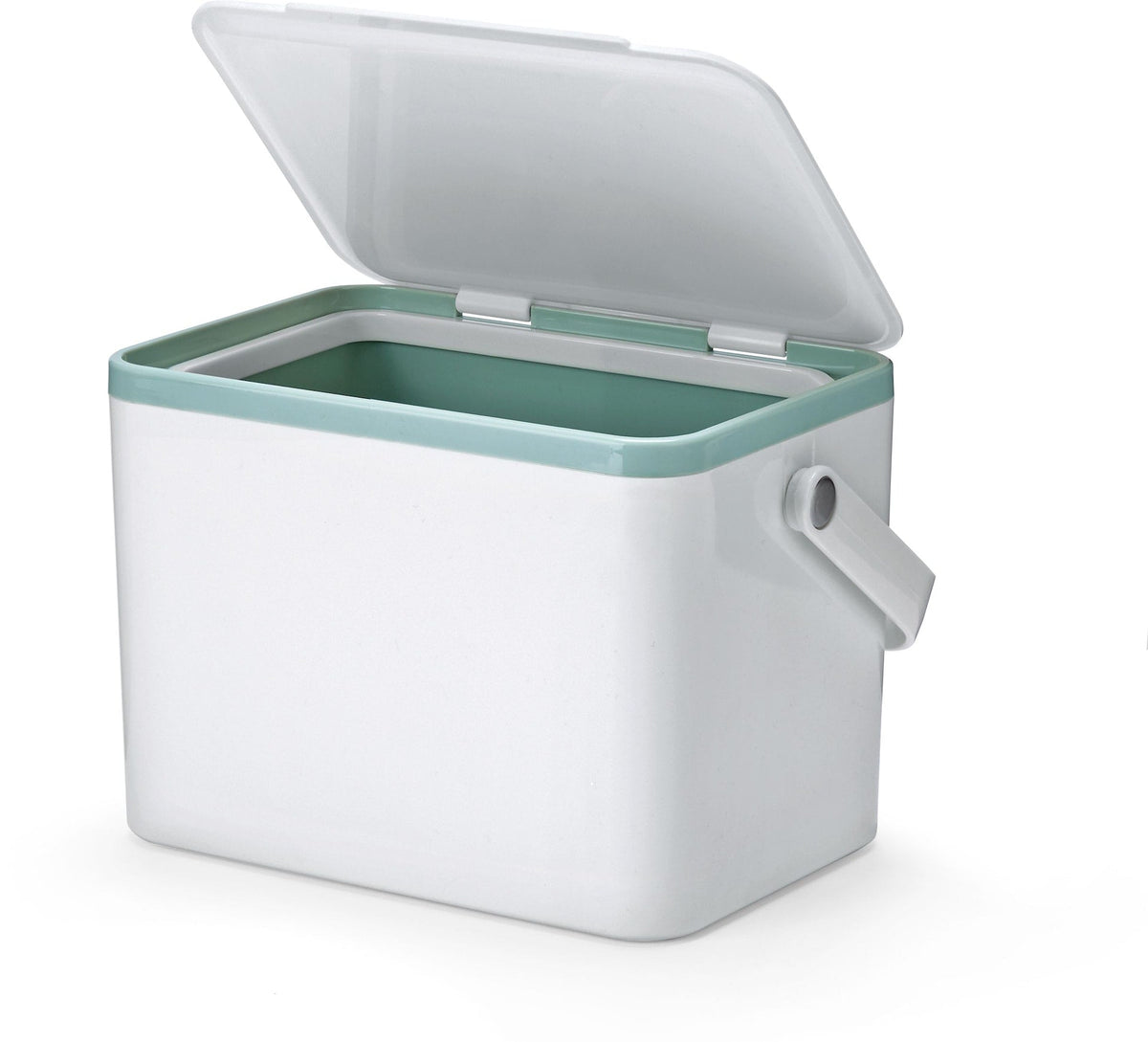 type A Plastic Rectangular Compost Bin, White, 4-L