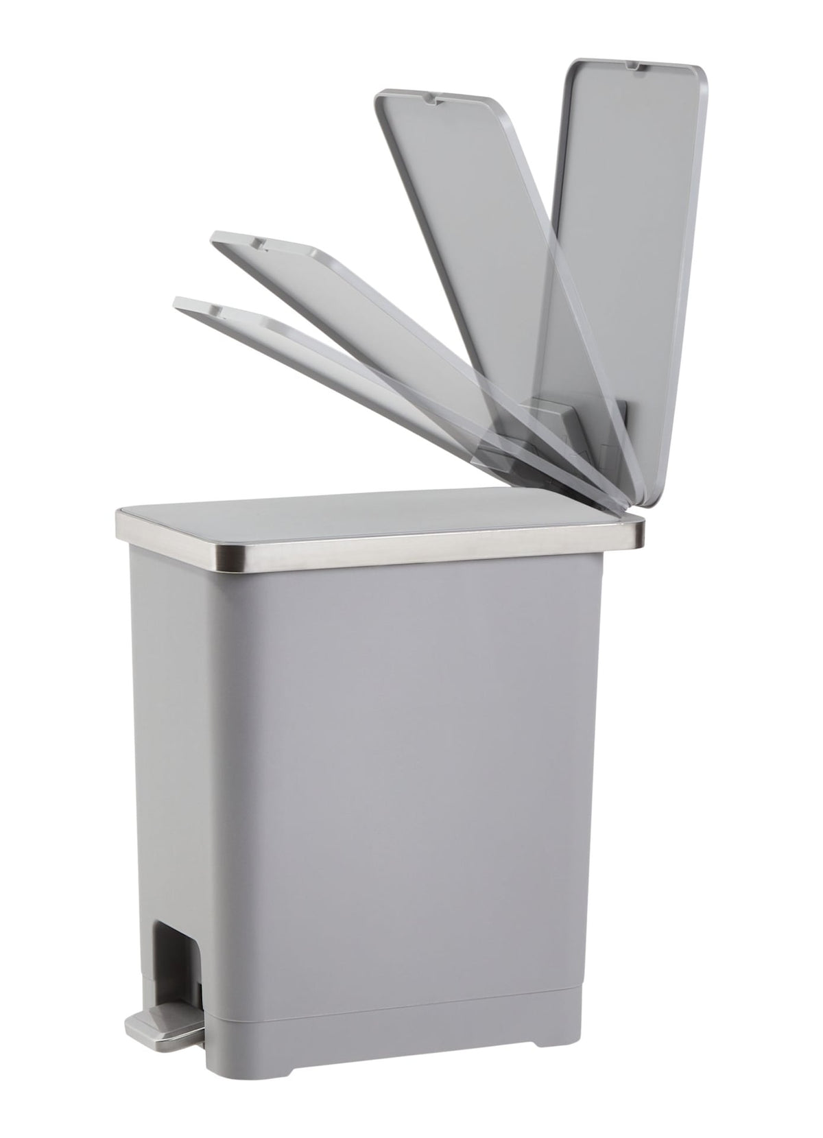 Type A Slim Grey Resin Garbage Can, 15-L