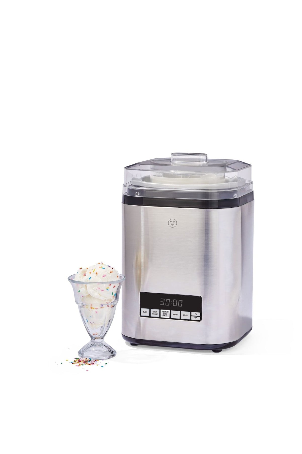 Vida by PADERNO Digital Ice Cream Maker, 4-in-1 Ice Cream & Frozen Treat Maker, Stainless Steel, 1.9-L