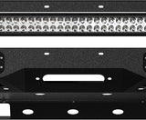 for Tacoma 3rd Gen Stubby Front Bumper Compatible with 2016 2017 2018 2019 2020 2021 2022 2023 Toyota Tacoma with Skid Plate, Winch Plate, License Plate Frame, LED Lights & D-rings, Black