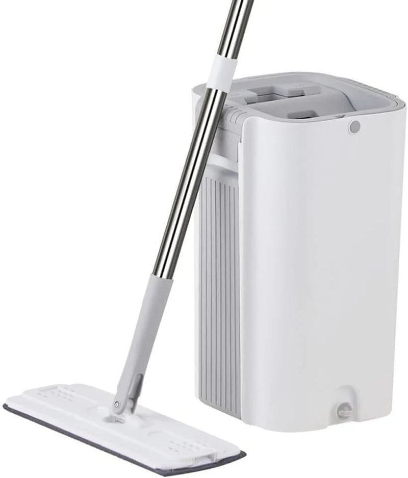 A handless flat mop set, suitable for household cleaning, with a mop bucket that can be used for both dry and wet cleaning. S2