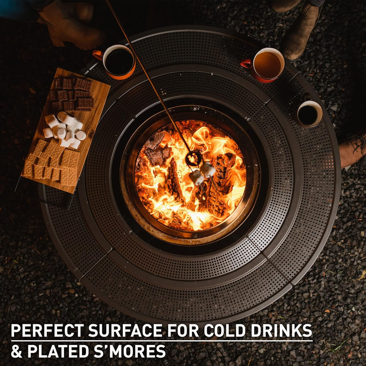52.6-inch fireplace surround tabletop - Portable protective partition for wood-burning fireplace, ensuring safety and enhancing space - Powder-coated steel and UV-resistant outdoor fabric material, black