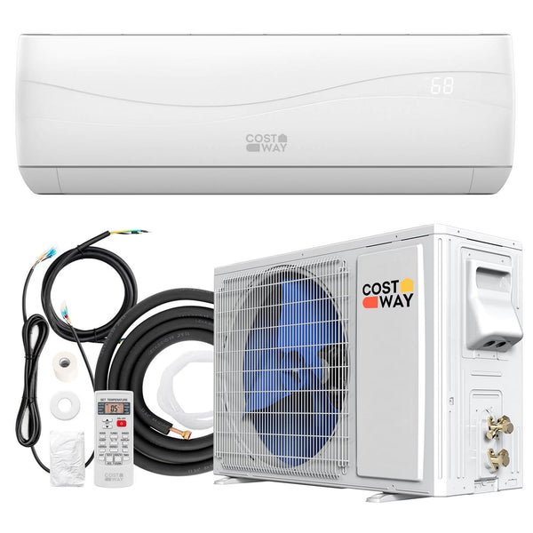 Costway 18000 BTU Mini Split Air Conditioner Heater 19 SEER2 1250 Sq. Ft Coverage H2