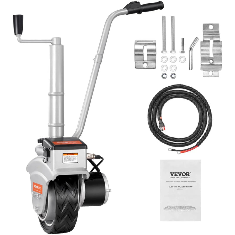 Electric trailer car, with a towing force of 5000 pounds, equipped with a 12-volt 350-watt trailer control wheel that can move at a speed of 22 feet per minute, featuring an adjustable height range from 12 inches to 24.8 inches, and equipped with 8-i H4
