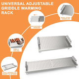 Adjustable baking pan heating/cooling rack, suitable for Blackstone baking pan accessories, with dimensions of 17 inches, 22 inches, 28 inches, 36 inches. Universal stainless steel heating tray/heating rack shelf/heater