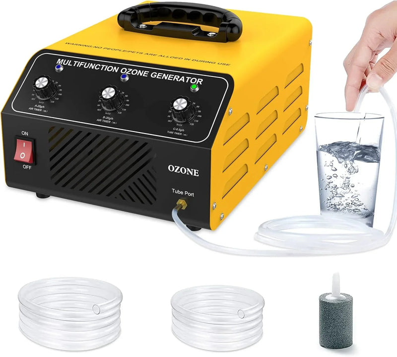 Ozone Generator 40,000 mg/hour, Dual Mode, Professional O3 Odor Eliminator, Equipped with a booster pump, 20,000 mg, 20,000 mg and 500 mg three timing functions, applicable area 7000 square feet, highly suitable for home and car use. Z7