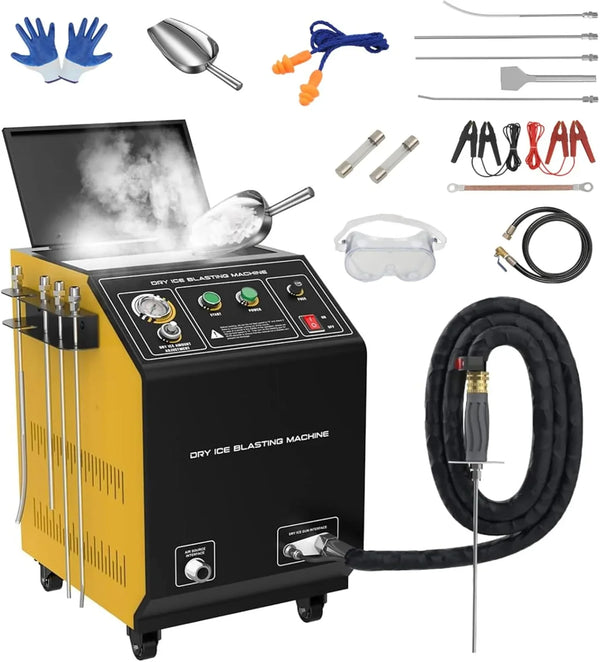 Dry Ice Blasting Machine,HTS705 Pellet Dry Ice Blasters,Industrial Dry Ice Blasting Cleaning Machine, Dry Ice Blaster Engine Cleaner Intake Valve Cleaner, Dry Ice Blast Cleaners 110V/220V Y4
