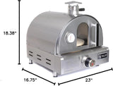 MAPZ-SS 12000 BTU Multi-Fuel Countertop Table Top Stainless Steel Portable Outdoor Cooking Kitchen Backyard Propane Gas Pizza Making Baking Oven Roasting Grill - Pizza Stone Included