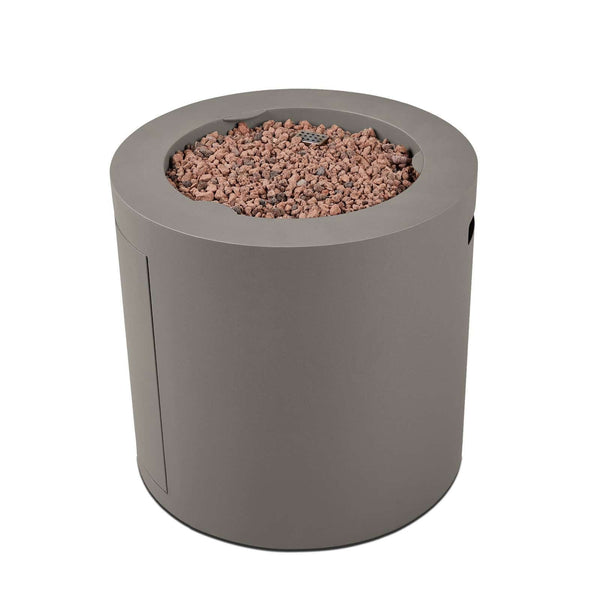 Aegean Steel Propane Fire Pit Hidden Tank in Mist Gray, 24-in L6