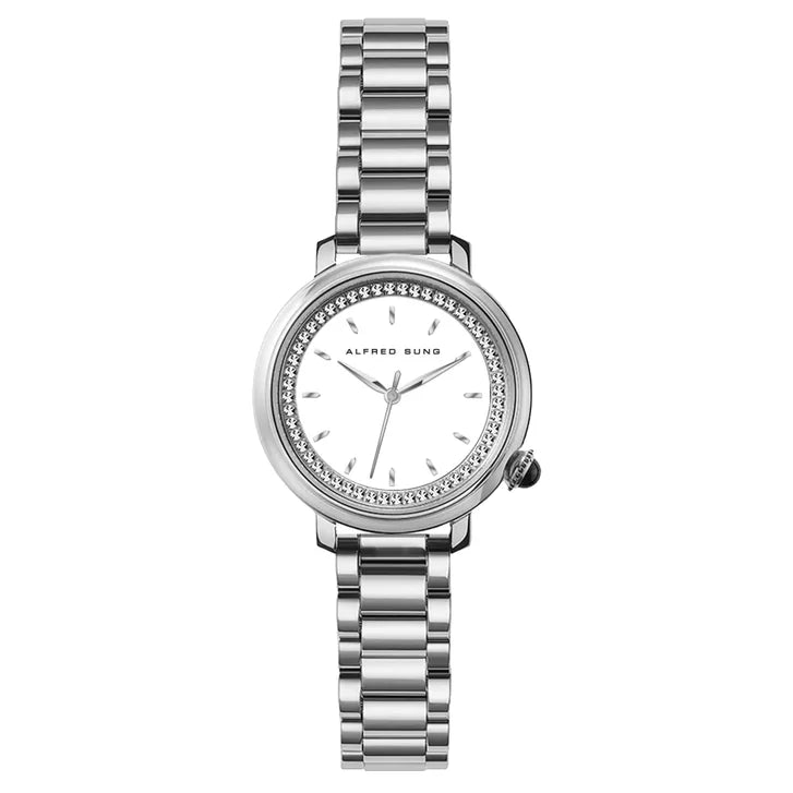 Alfred Sung White Dial Women's Watch B9