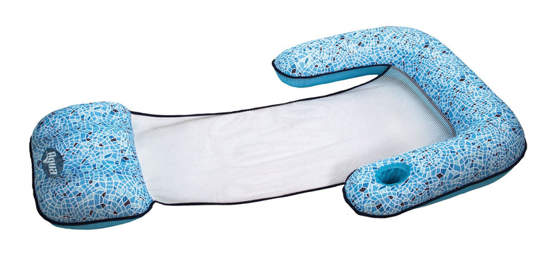 Aqua Inflatable 3-in-1 Luxury Travel Pool Float/Lounger, Blue, 57 x 36-in G9