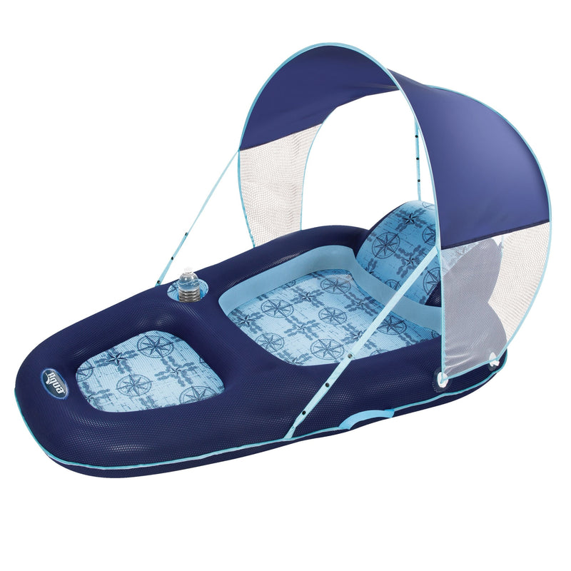 Aqua Luxury Inflatable Pool/Water Lounge with Removable Canopy, UPF 50, Ages 15+ S0