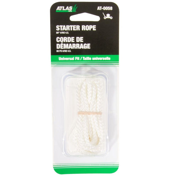 Atlas Lawn Mower Replacement Starter Cord/Rope, Nylon, 88-in x 1/8-in Z8