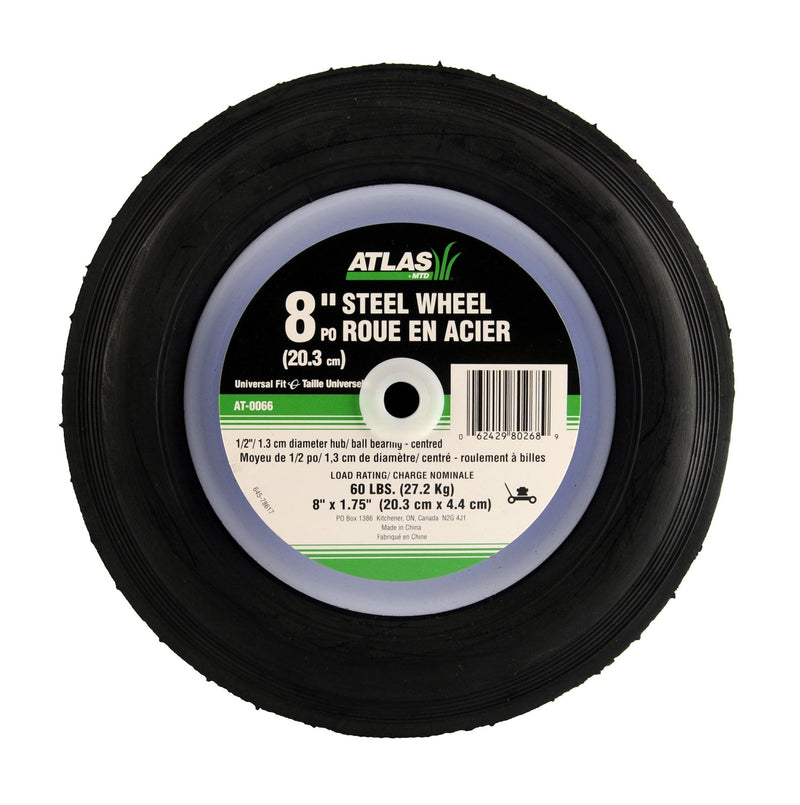 Atlas Steel Lawn Mower Replacement Wheel with Ball Bearings, 8-in x 1.5-in B7