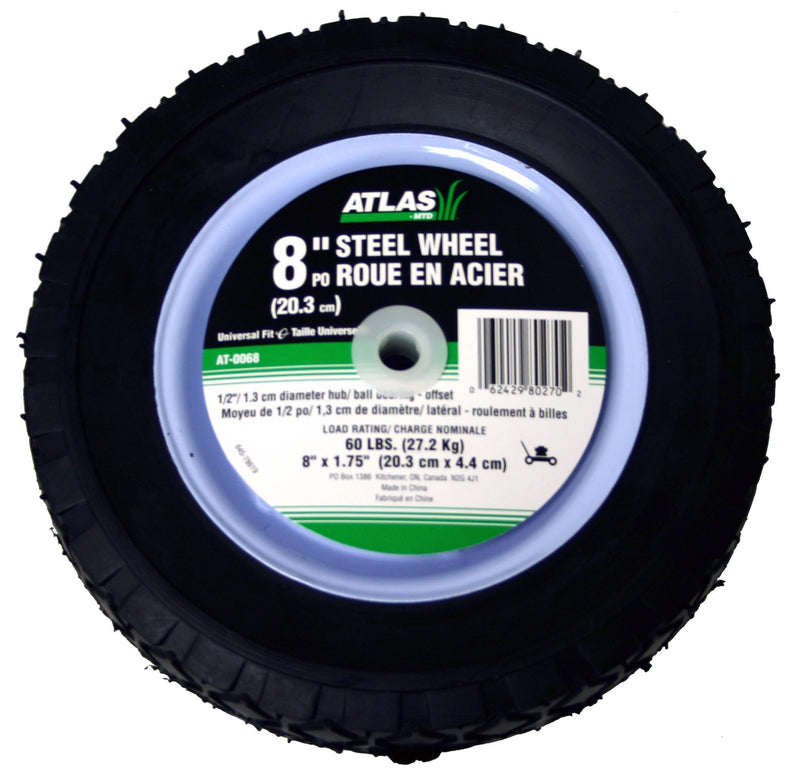 Atlas Steel Lawn Mower RePlacement Wheel with Ball Bearings, 8 in x 1.75-in L5