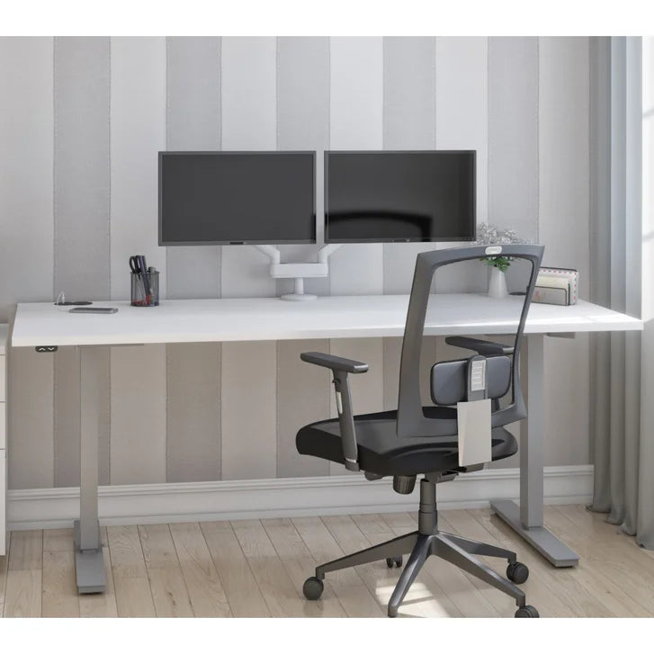 Bestar Upstand 76.2 cm x 182.9 cm (30 in. x 72 in.) Height Adjustable Desk with Dual Monitor Arm P4
