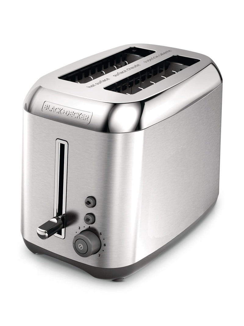 Black & Decker Kitchen Tools Extra Wide Slots Toaster with 7 Settings, Stainless Steel, 2-Slices Q8