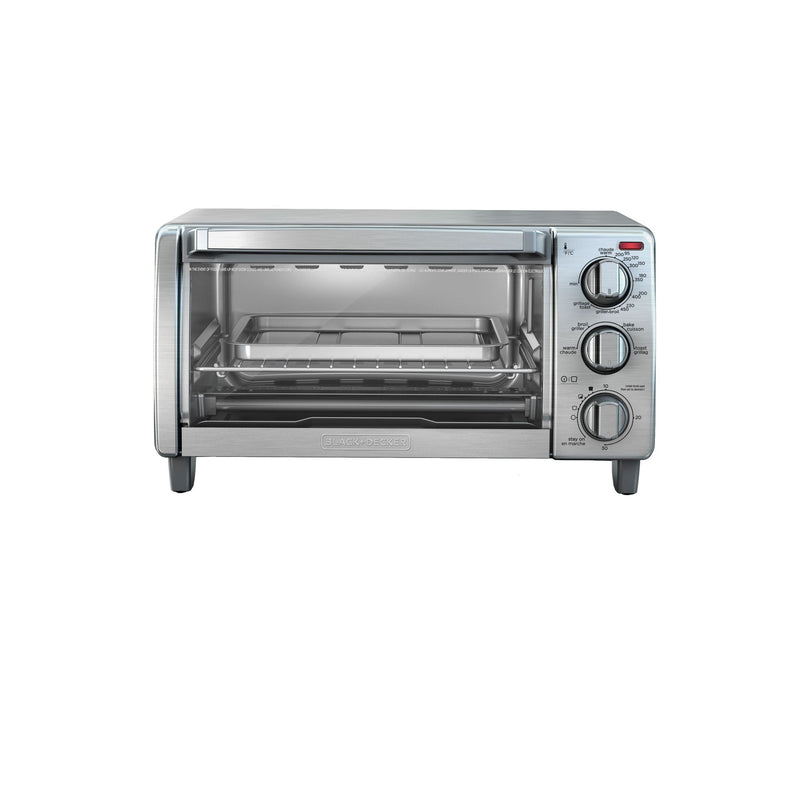 Black & Decker Toaster Oven with Natural Convection, Stainless Steel, 4-Slice M6