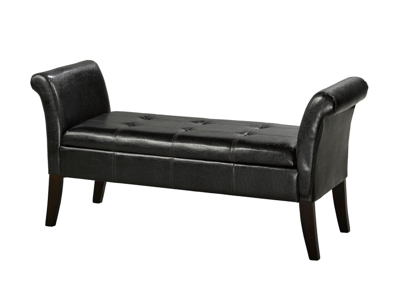 Brassex Fabric Tufted Accent Bench with Storage C1