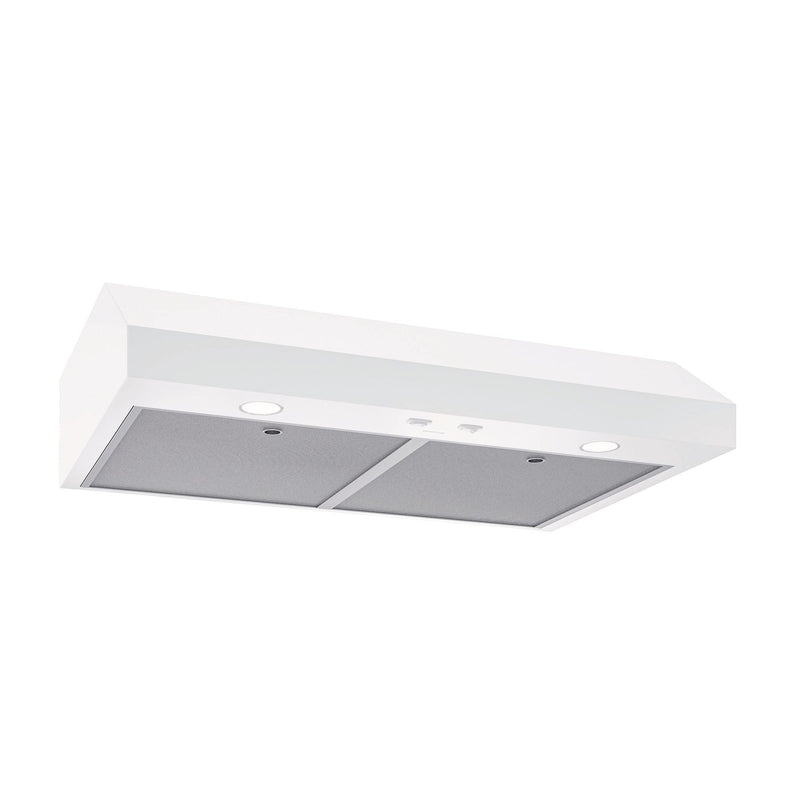Broan Glacier1 350CFM Under Cabinet Kitchen Exhaust Fan Range Hood, White, 30-in C9