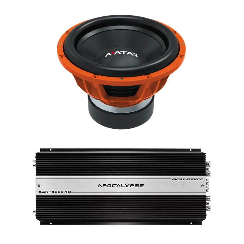 Car Audio 15" 2Ohm Subwoofer STU-1546-D2&Monoblock Amp Package New J5