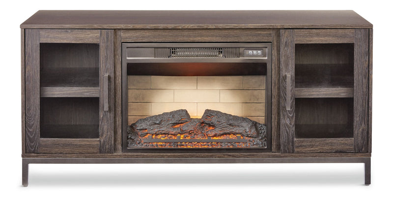 CANVAS Canmore Media Console Electric Fireplace TV Stand with Fireplace, 54-in, 1400W, Brown X3
