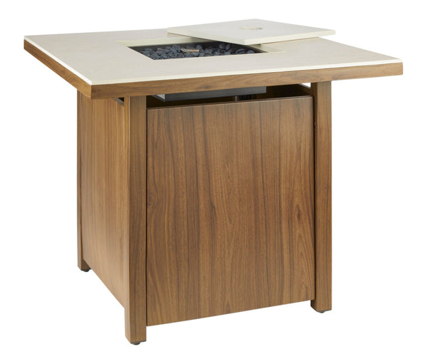 CANVAS Clarke LP Gas Outdoor Fire Table, 40,000 BTUs, 30-in, Brown O9