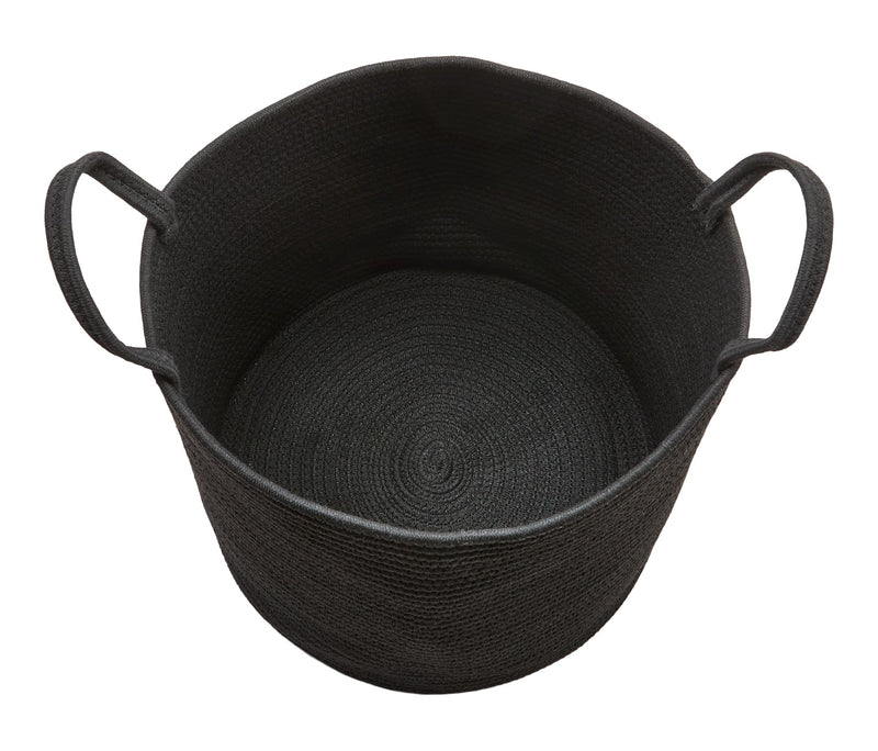 Canvas Finn Woven Cotton Rope Storage Basket, Black F6