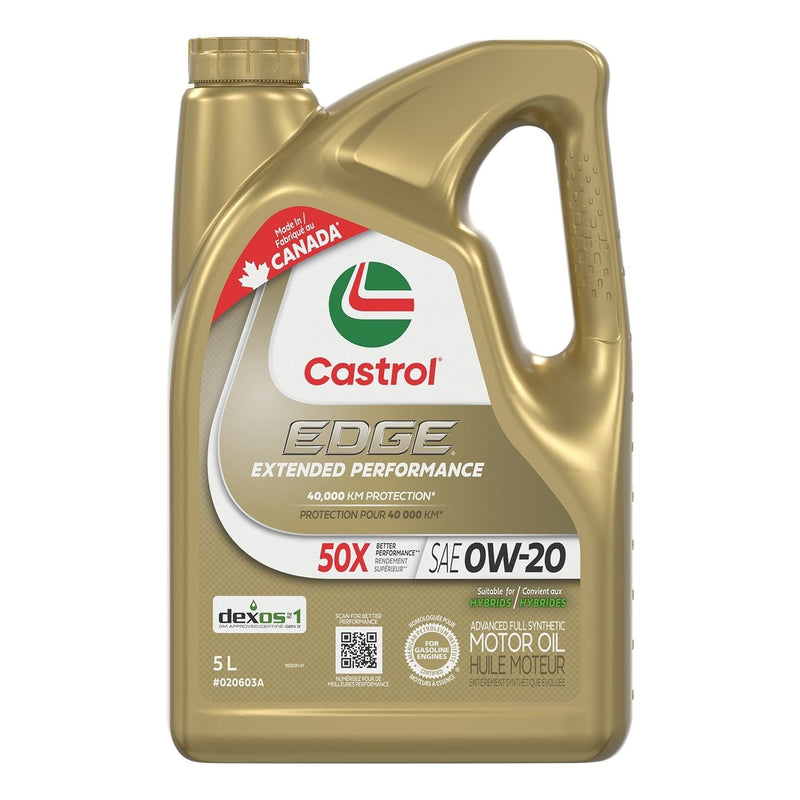 Castrol EDGE Extended Performance 0W20 Synthetic Engine/Motor Oil, 5-L S4