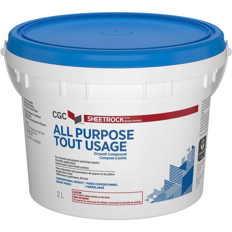 CGC Sheetrock Ready-Mixed Drywall Wallboard Compound, 2-L Pail W9