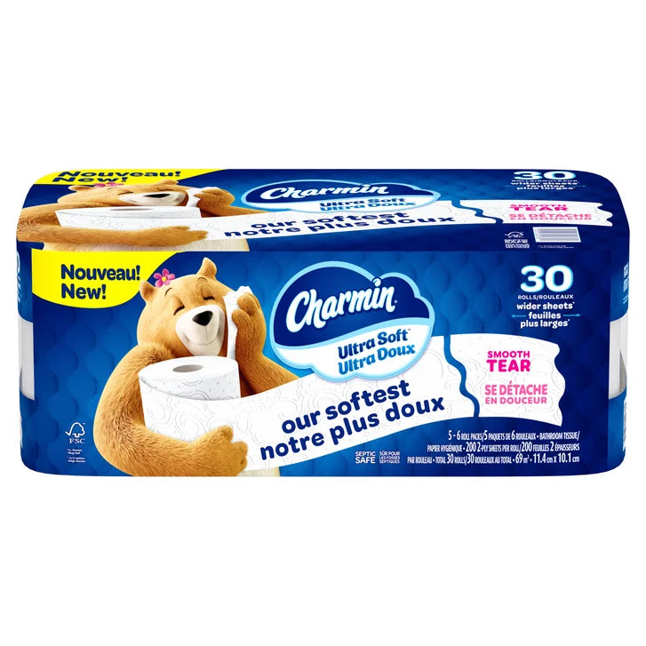 Charmin Ultra Soft Toilet Paper Jumbo Rolls, 30 x 200 Sheets Q5