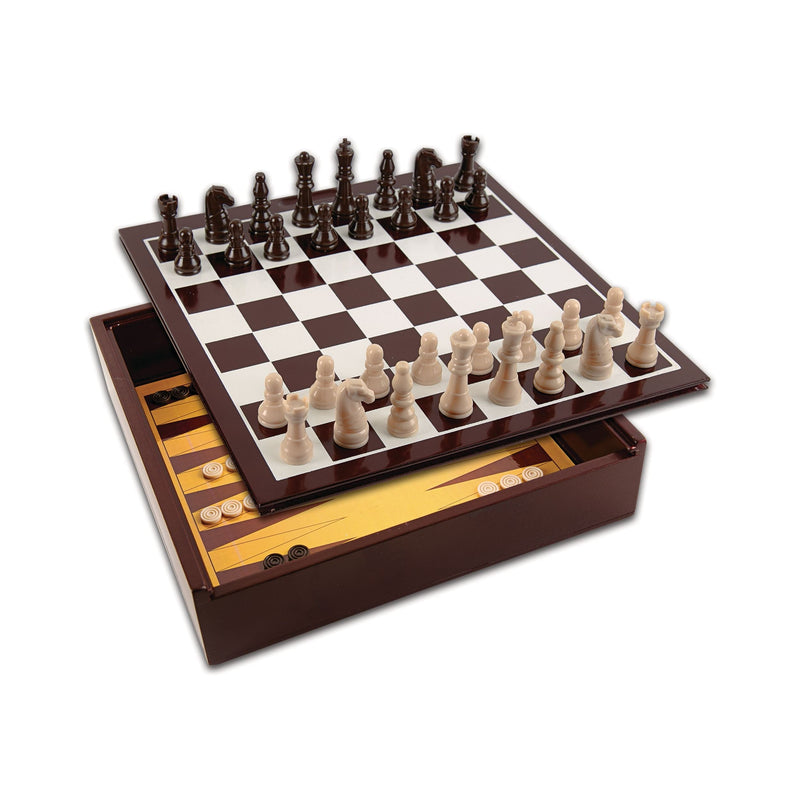 Classic 10-in-1 Wooden Game Set with Durable Storage Box A0