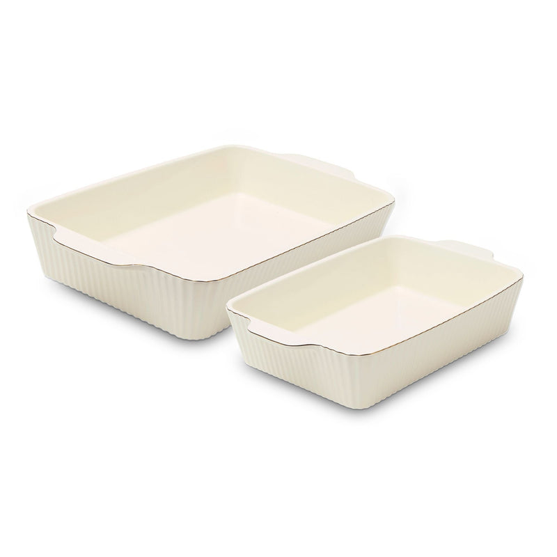 Core Kitchen Dishwasher Safe Cream Nested Baking Dish Set, 2-pc H6