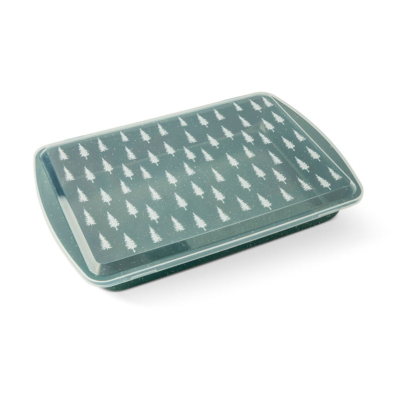 Core Kitchen Green Carbon Steel Cake Pan with Printed Lid N2