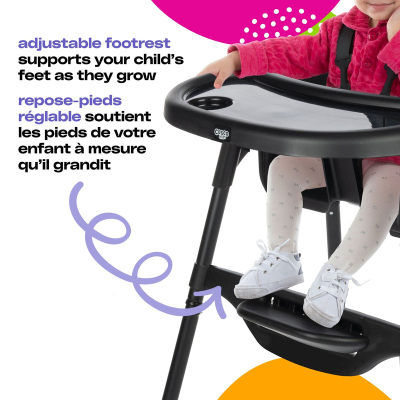 Cosco Black Canteen High Chair with Adjustable Footrest Q0