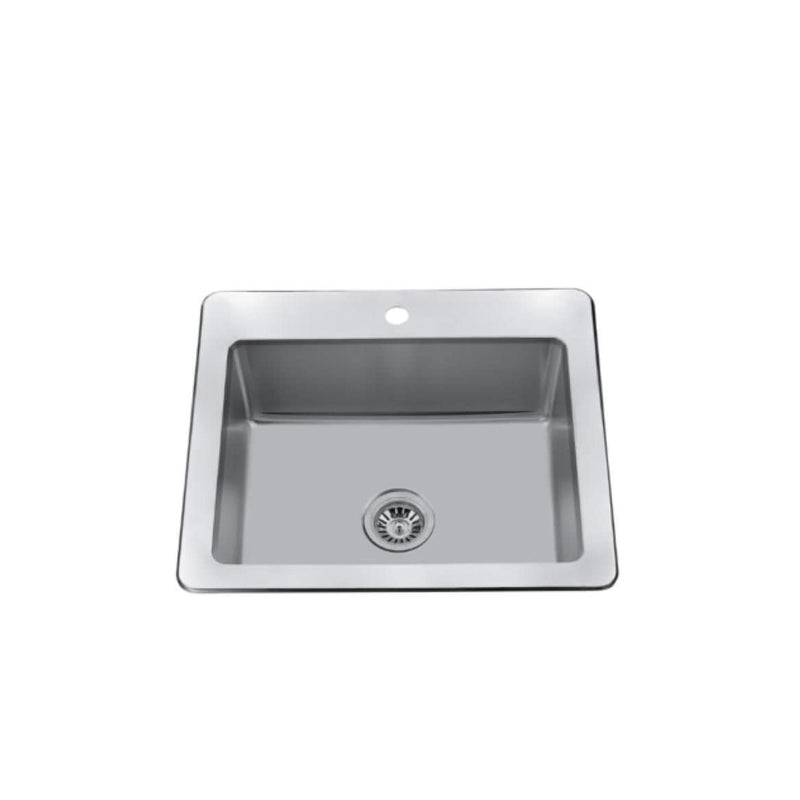 CraftX 25-in Brushed Satin Stainless Steel Drop-in Sink A6