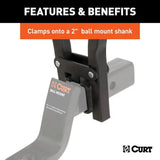 CURT 18013 Clamp-On 3-Bike Hitch Mount Bike Rack, Fits Over 2-in Receiver, Black