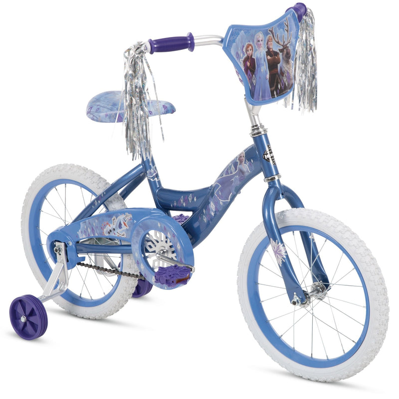 Disney Frozen Kids' Bike, 16-in Wheel, Ice Blue/White T8
