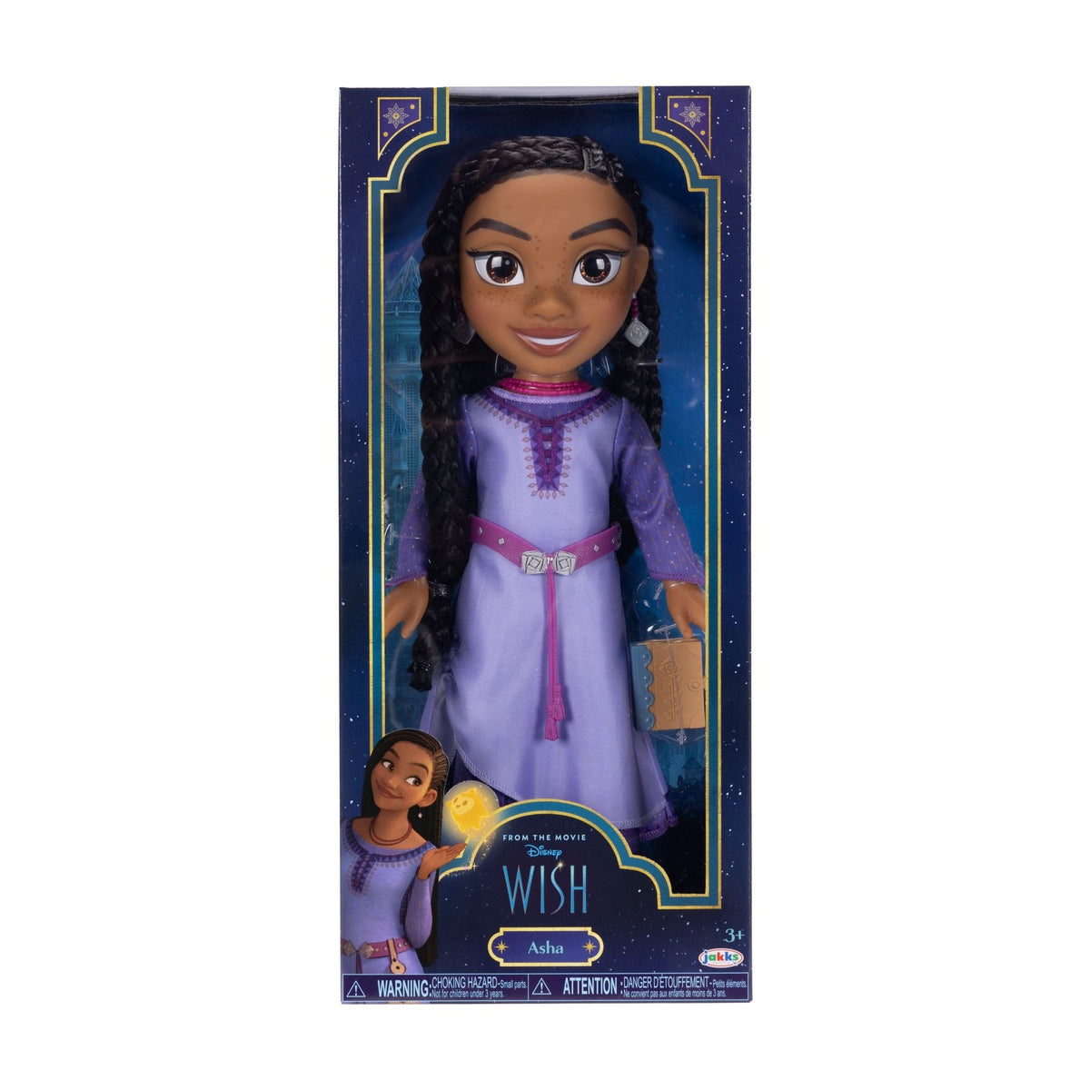 Disney Wish Asha Core Collectible Doll, Large 14-in Toy Figure for Kids, Ages 3+