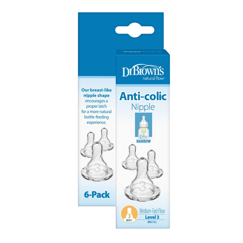 Dr. Brown's Natural Flow Level 3 Silicone Nipples, 6-pk V0