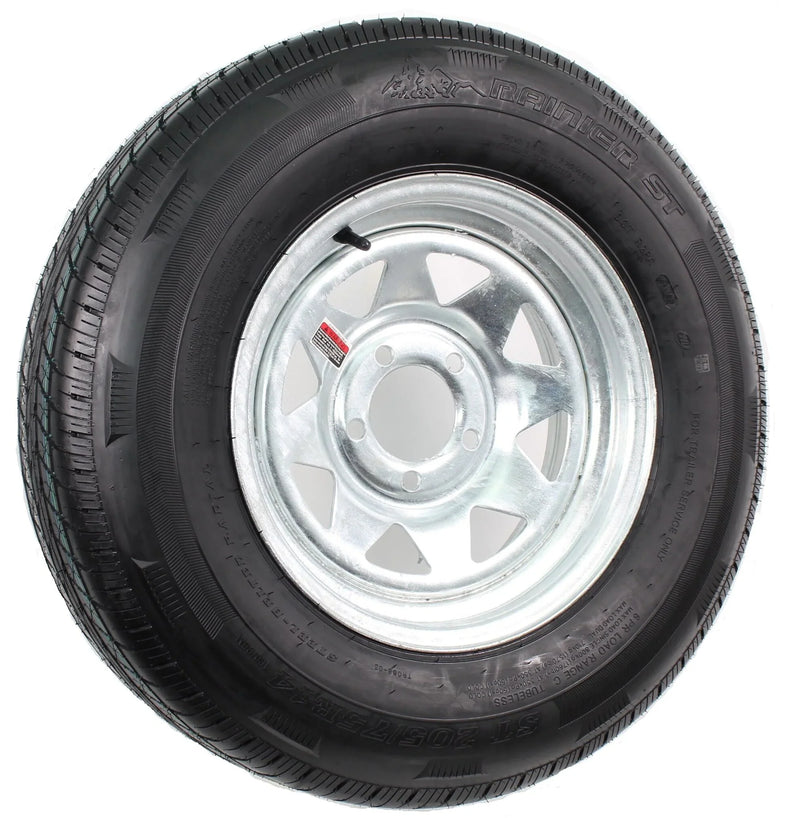 Radial Trailer Tire on Rim ST205/75R14 with 5 Lug Galvanized Spoke Wheel C5