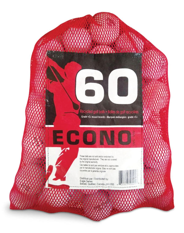 Econo Mixed Recycled Golf Balls, Grade C, 60-pk S6