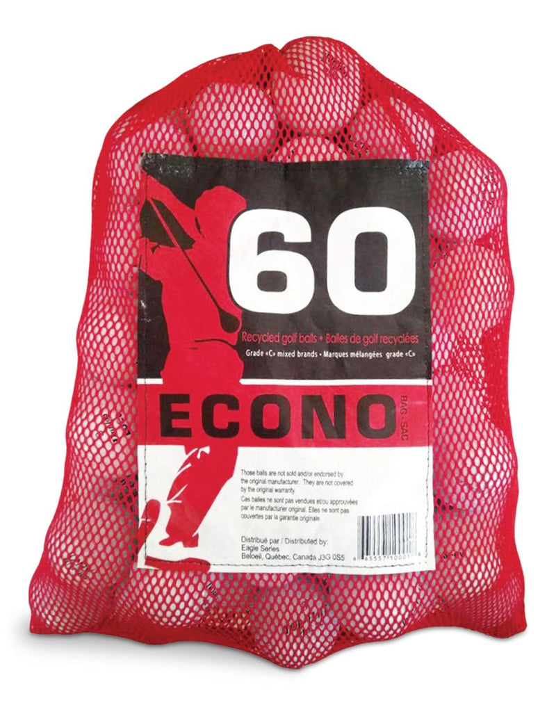 Econo Mixed Recycled Golf Balls, Grade C, 60-pk S6
